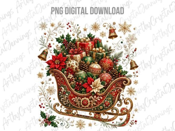 Download Vintage Holiday Christmas Sleigh PNG - Premium Resources