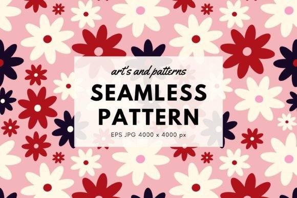Download Pink Retro Pattern with Flowers in 60s - 60s Collection