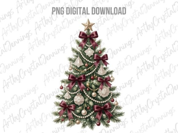 Download Vintage Holiday Christmas Tree PNG - Vintage holiday Collection