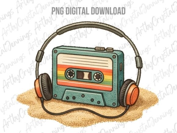 Download Retro Cassette Tape with Headphones PNG - Retro cassette Collection