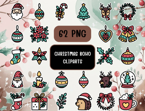 Download Christmas BoHo Clip Art - Clip art Collection