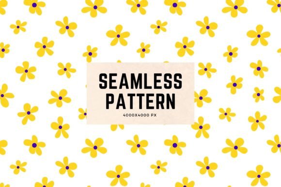 Download Yellow Flowers Retro 60s Pattern - 60s Collection