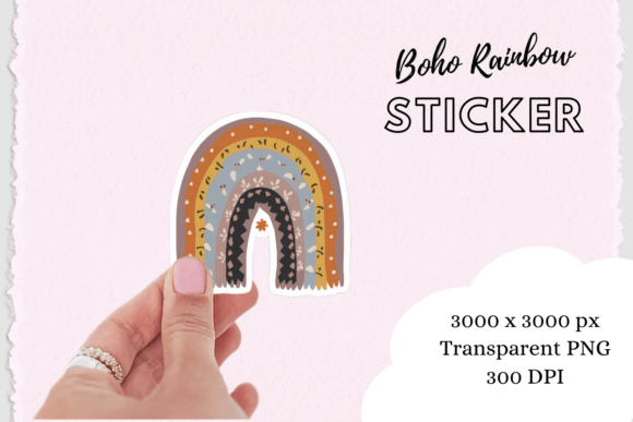 Download Boho Chic Rainbow Sticker - Boho chic Collection