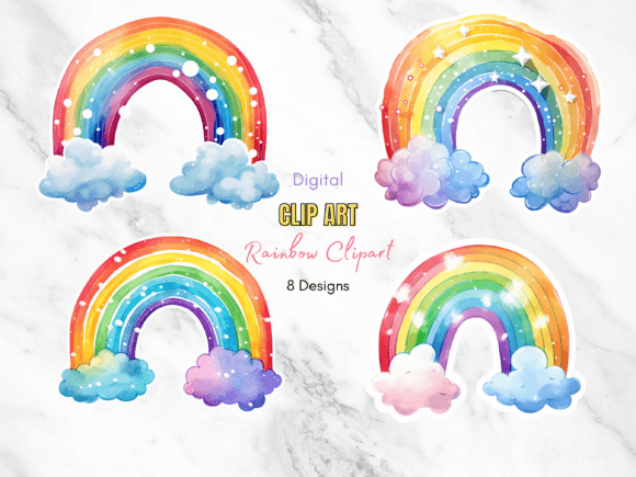 Download Watercolor Rainbow Boho Clip Art - Clip art Collection