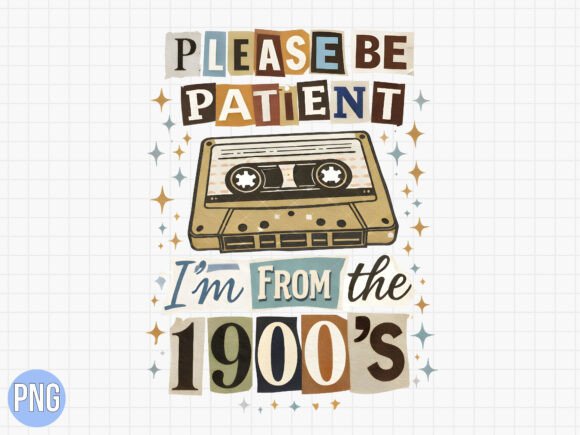 Download Patient 1900s Retro Cassette PNG T-SHIRT - Retro cassette Collection
