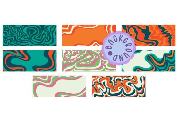 Download 60s Wave Background Set in Trendy Style - Premium Resources