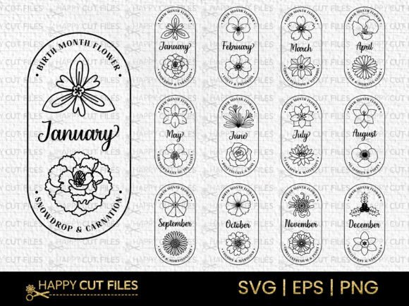 Download Birth Flower Svg Bundle Boho Clip Art - Clip art Collection