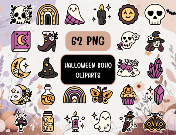 Download Halloween Boho Clip Art - Clip art Collection