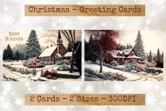 Download Vintage Holiday Season Greeting Cards 02 - Vintage holiday Collection