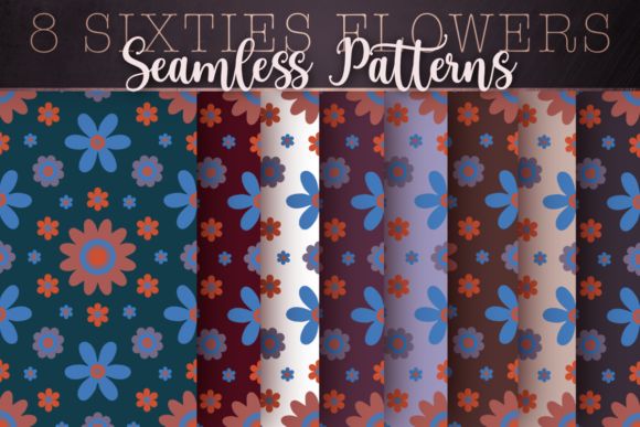 Download Vintage 60s 70s Flowers Seamless Pattern - 60s Collection